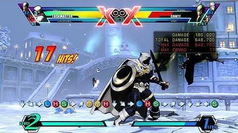 UMVC3 Moon Knight Combo #1 963k 2 Bars Shield Skills Solo