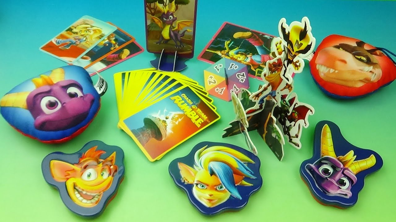 2023 CRASH TEAM RUMBLE set of 8 McDONALD'S HAPPY MEAL COLLECTIBLES VIDEO  REVIEW 