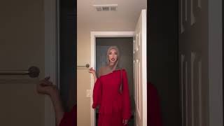 Bold Red Modest Dress Dramatic Sleeves & Chic Hijab Styling For Confident Vibes