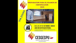 PREPARACION PARA EL EXAMEN DE CERTIFICACION OSCE - PRIMERA SESION - CESGESPU