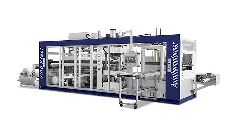 3 station thermoforming machine  for PP lid with printed