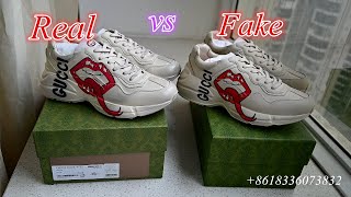 Gucci Rhyton sneaker with big mouth print Real Vs Fake ^_^