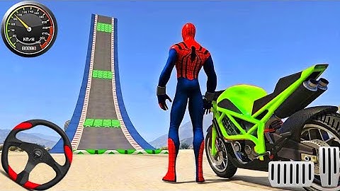 Spiderman Superhero Bike Stunt GT Racing - Mega Ramp Games-Best Android Gameplay HD