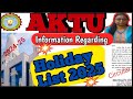 Aktu Holiday List 2025 | Aktu latest News | Aktu News. Today