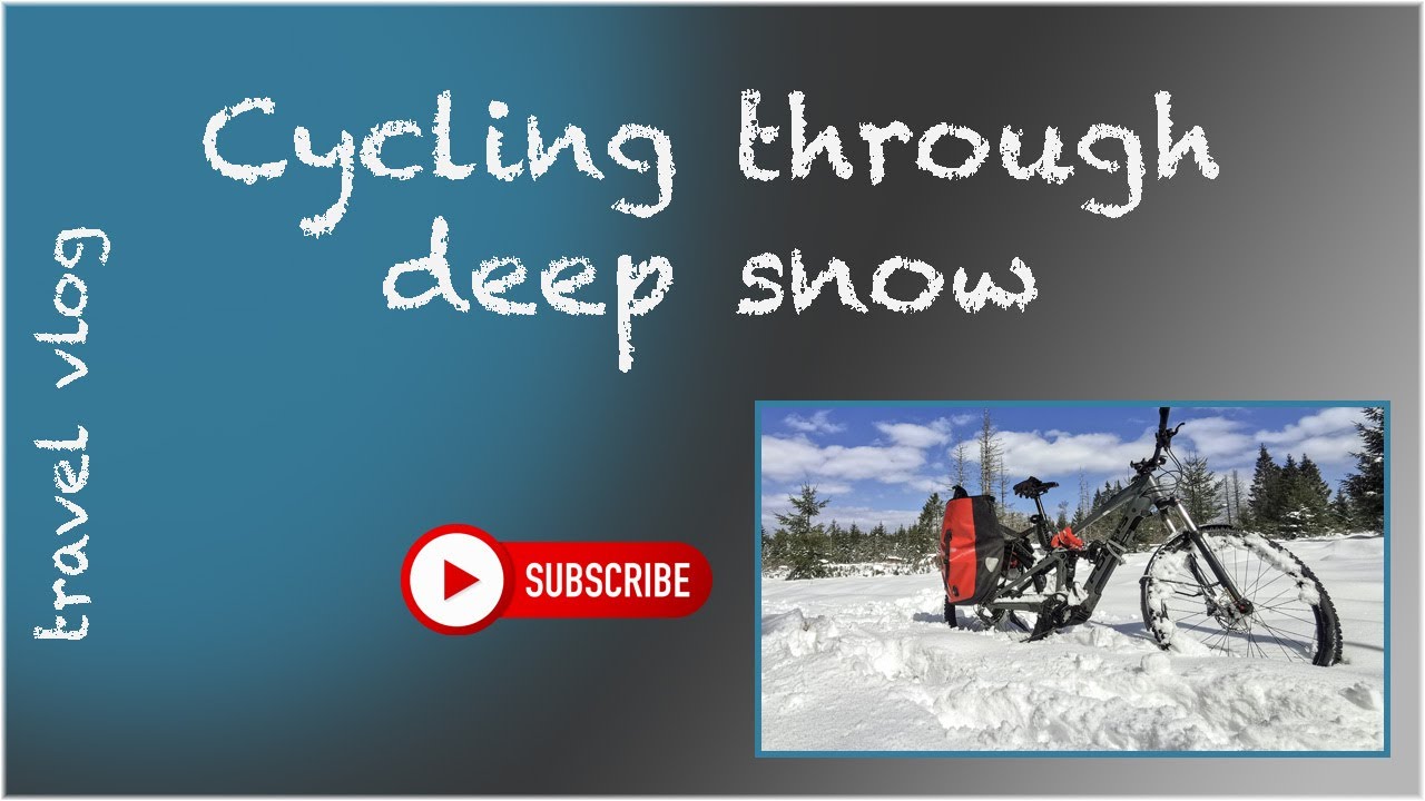 Cycling in the snow, Belgian High Fens in April