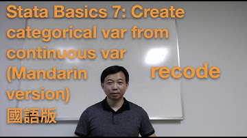 Stata Basics 7: Create categorical var from continuous var recode(Mandarin version)國語版