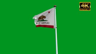california flag waving green screen 4k video free