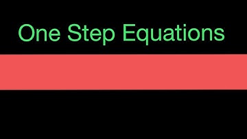 How To Solve One Step Equations i)/Algebra/Linear Equations/Math Made Easy Tutorials