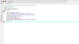 program in C to reverse a string using recursion