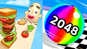 Ball Run 2048 New Big Update Vs Sandwich Runner All Levels Gameplay