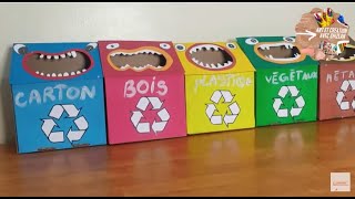 comment fabriquer une poubelle monstrueuse en carton / مشروع القسم سلة المهملات