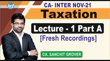 CA INTER| Income Tax lecture 1 Part A