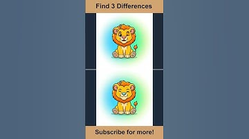 CAN YOU SPOT ALL 3 DIFFERENCES IN THIS CUTE LION COMMENT YOUR SCORE! #shorts #cutelion #braingame