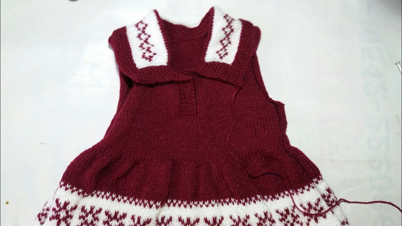 maroon colour baby frock