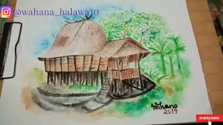 Download Lagu WOW!!! Cara Mudah Melukis Rumah Adat \ MP3
