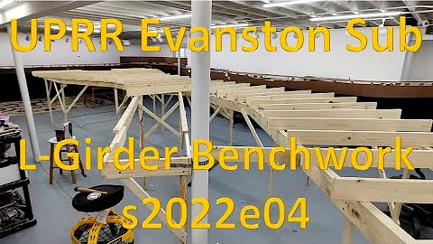 s2022e05 Model Train Layout Built for Operations & Realism. L-Girder benchwork for peninsula.