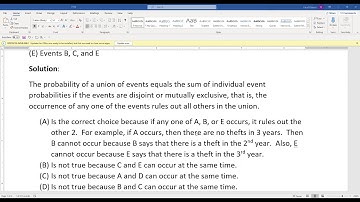 Actuarial SOA Exam P Sample Question 192( once 254) Solution