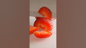 Glowing Ruby Strawberry Cutting ASMR