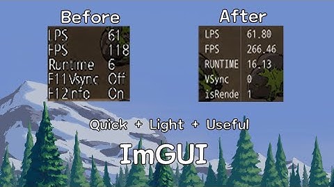 C++ 2D Game Engine | ImGUI Stress Test Before After