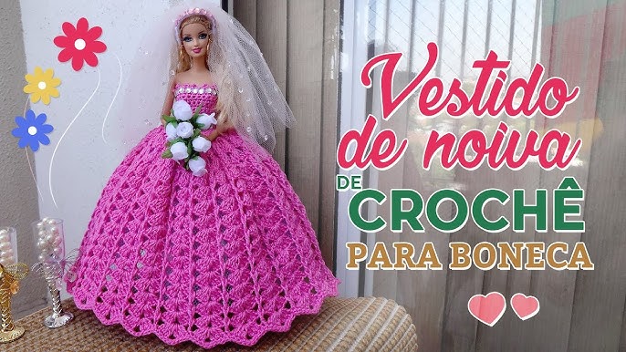 Vestido #Barbie #Doll #Crochet  Roupas de crochê para bonecas, Roupas  barbie de crochê, Vestido de boneca de crochê