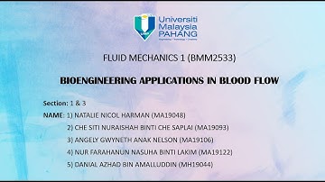 Bioengineering Application In Blood flow (BMM2533 Fluid Mechanics 1)