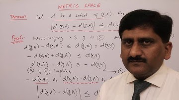 15. Distance between Sets | Metric Space  | Prof Khalid