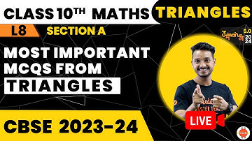 Most Important Questions from Triangles Class 10 | NCERT Class 10th Maths Chapter-6 MCQs | CBSE 2024