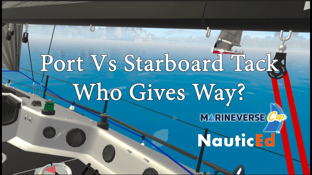 ⁣A sailboat on port narrowly missing a sailboat on starboard