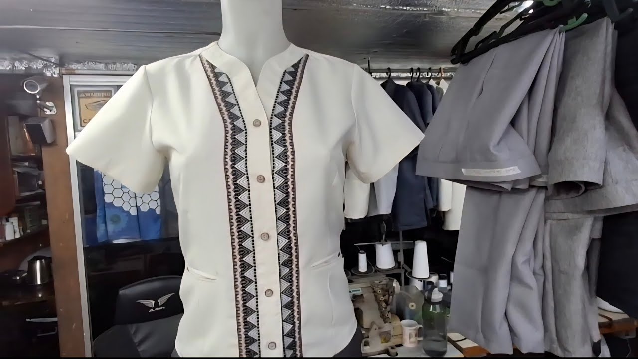 Paano tahiin ang New DepEd teachers uniform, (customer request no collar,) monday female uniform