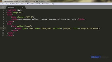 Cara Membuat Validasi Dengan Pattern di Input Text HTML