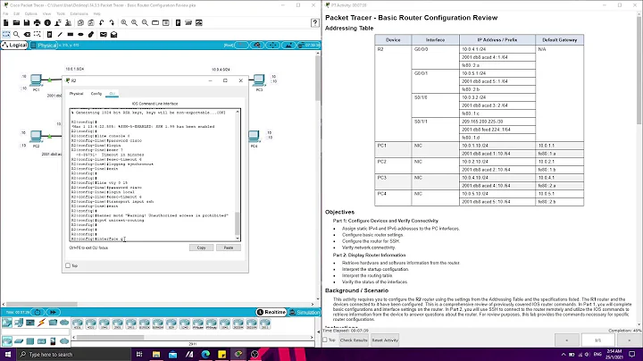 14.3.5 Packet Tracer Basic Router Configuration Review