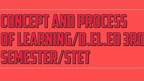 concept and process of learning/cognition, learning and socio-cultural context/d.el.ed 3rd sem