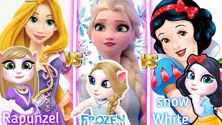 Princess Rapunzel Vs Princess snow White Vs Elsa in frozen 💓 My Talking Angela 2