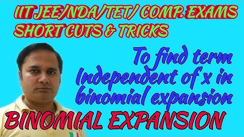 How to find term independent of x in binomial expansion/Binomial theorem trick/Maths short cuts/#AR