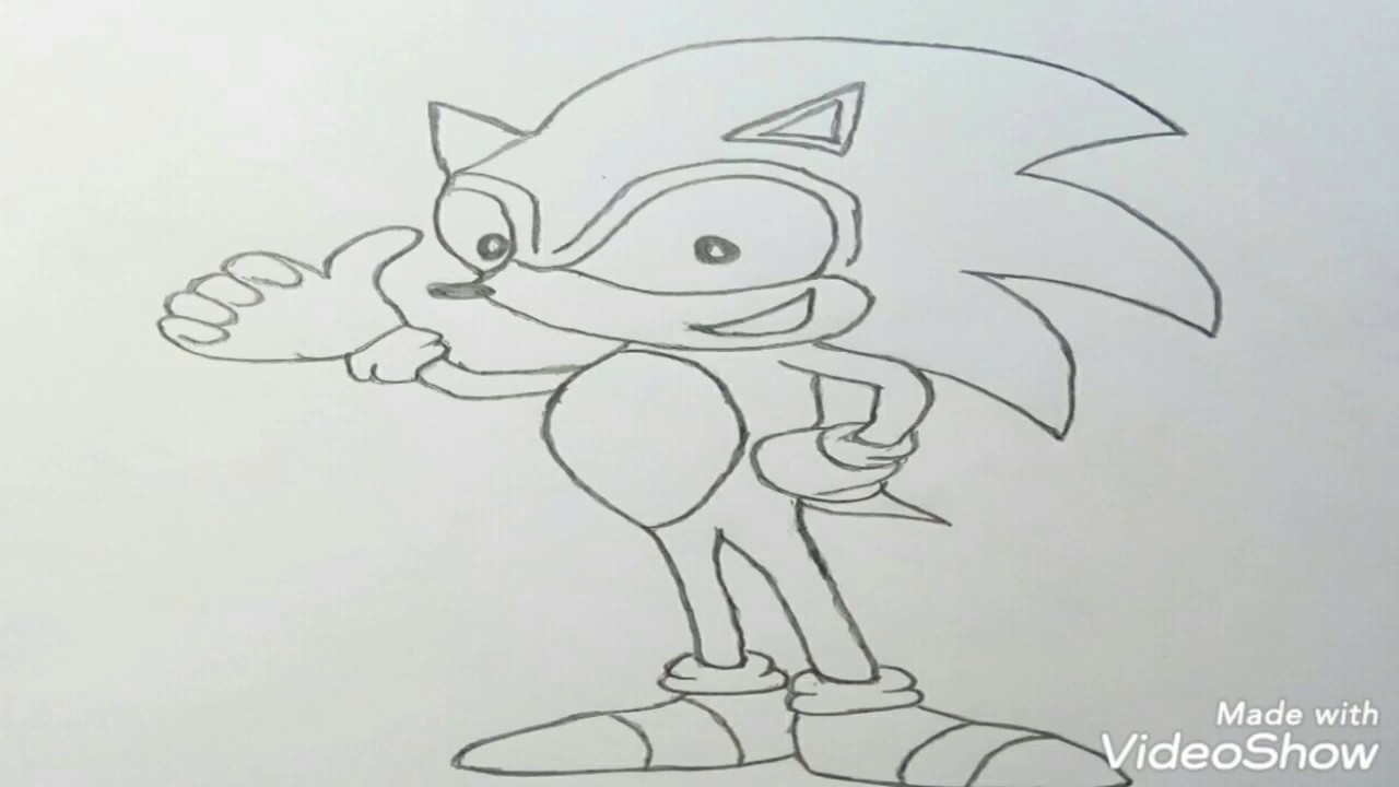 How To Draw Sonic Character By Easy And Simple Way - YouTube