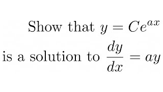 نشان دهید که y = Ce^(ax) یک راه حل برای dy/dx =- ay است و سپس dy/dx = -2y را با y = 3 و t = 0 حل کنید.