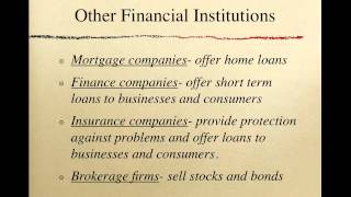 Types of Financial Institutions