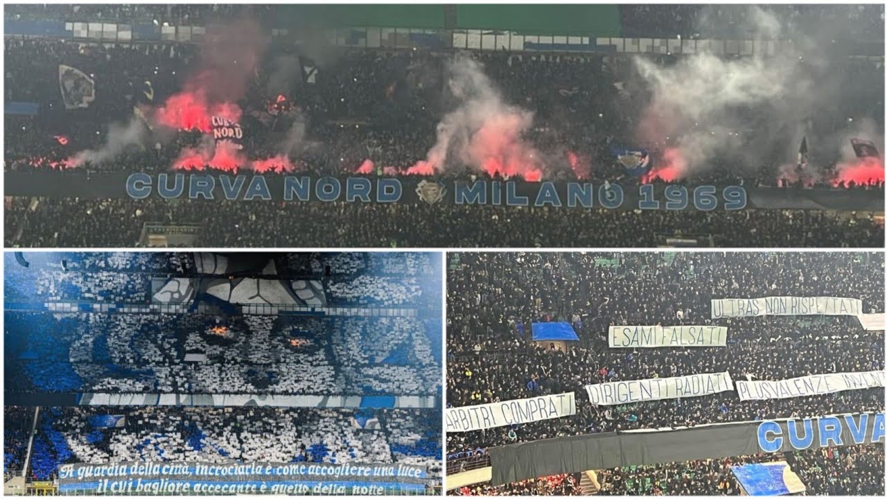 CURVA NORD MILANO coreografia & tifo contro la Juve [04/02/2024] , Serie A