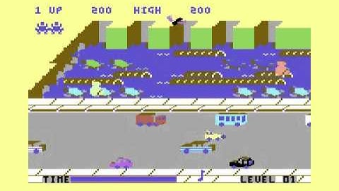 Jumping Jack (Livewire Software) 3D Frogger clone gameplay video for C64