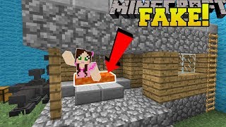 Minecraft: THIS HOUSE IS FAKE!!!  Find The Buton Minecraft Edition  Custom Map