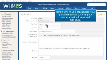 WHMCS: How to Change Your Account Settings