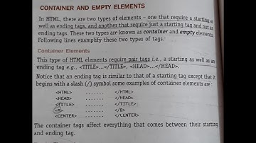 Difference between container tag and Empty tag in Html