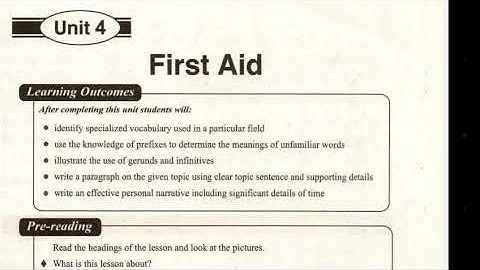First Aid. Unit #4. Class 10th. Complete.