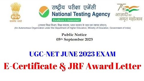 JRF Award Letter & UGC-NET e-certificate of JUNE 2023 EXAM #ugcnet #netjrf