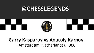 Garry Kasparov vs Anatoly Karpov. Amsterdam (Netherlands), 1988.