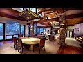 Cozy lodge in Aspen, Colorado | Heavy Snowstorm &amp; Howling Wind Sounds | Fireplace Ambience