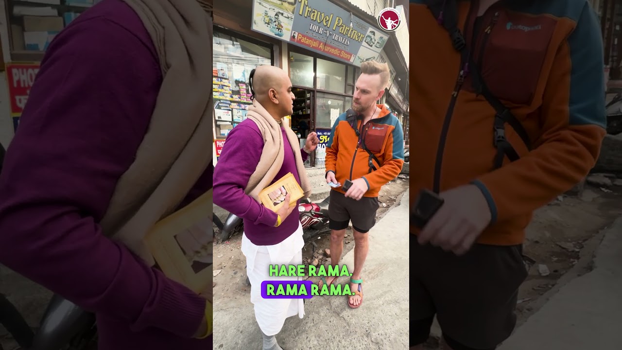 Foreigner got Srila Prabhupada books at Hrishikesh Dham 