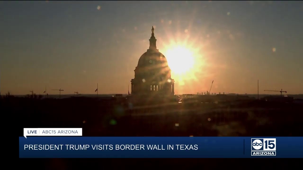 NOW: President Trump visits border wall in Texas - YouTube