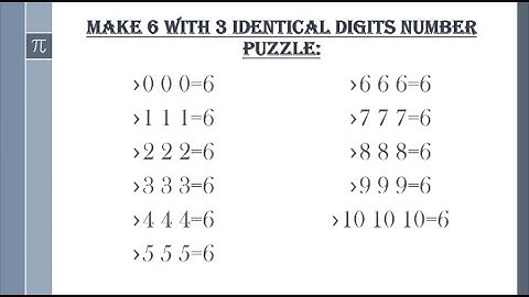 Can you make 6 with 3 identical digits? | Riddle 6