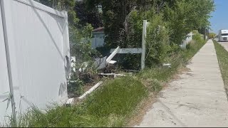 Reckless driver smashes into vehicles, crashes through fence in Livonia